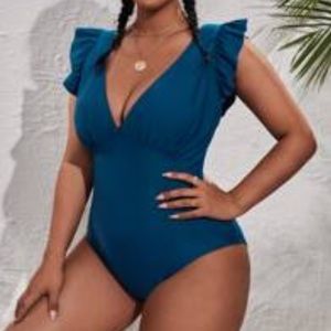 Ruffle Trim One Piece